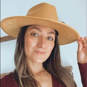 Joanna Indiana Suede Flat Brim Hat